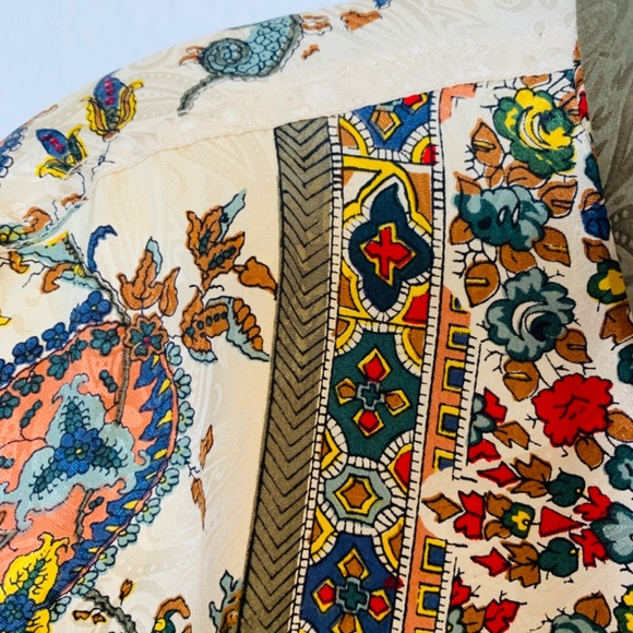 Rhoda Lynne Vintage Silk Bomber Jacket XL Paisley Floral Full Zip Up Coat Boho - Picture 4 of 15